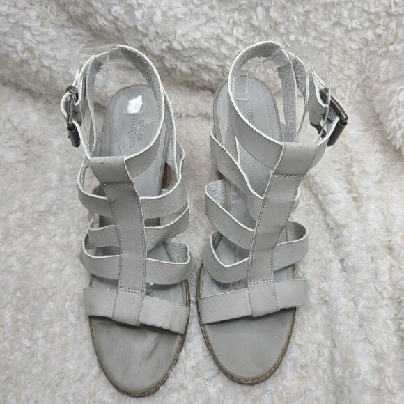 Urban Outfitters Huarache Vegan Leather Block Heel Sandals size 10 - Picture 3 of 6
